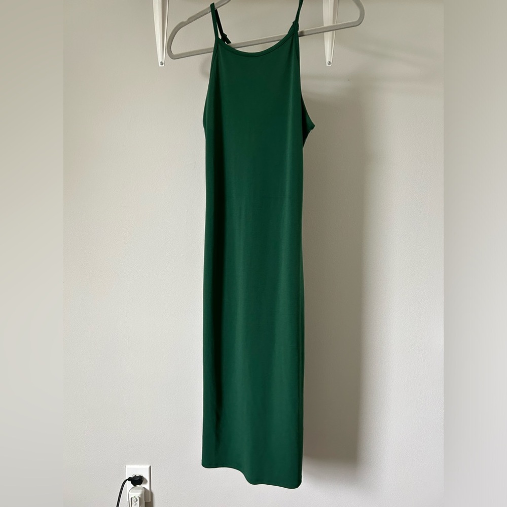 Green body on midi style dress